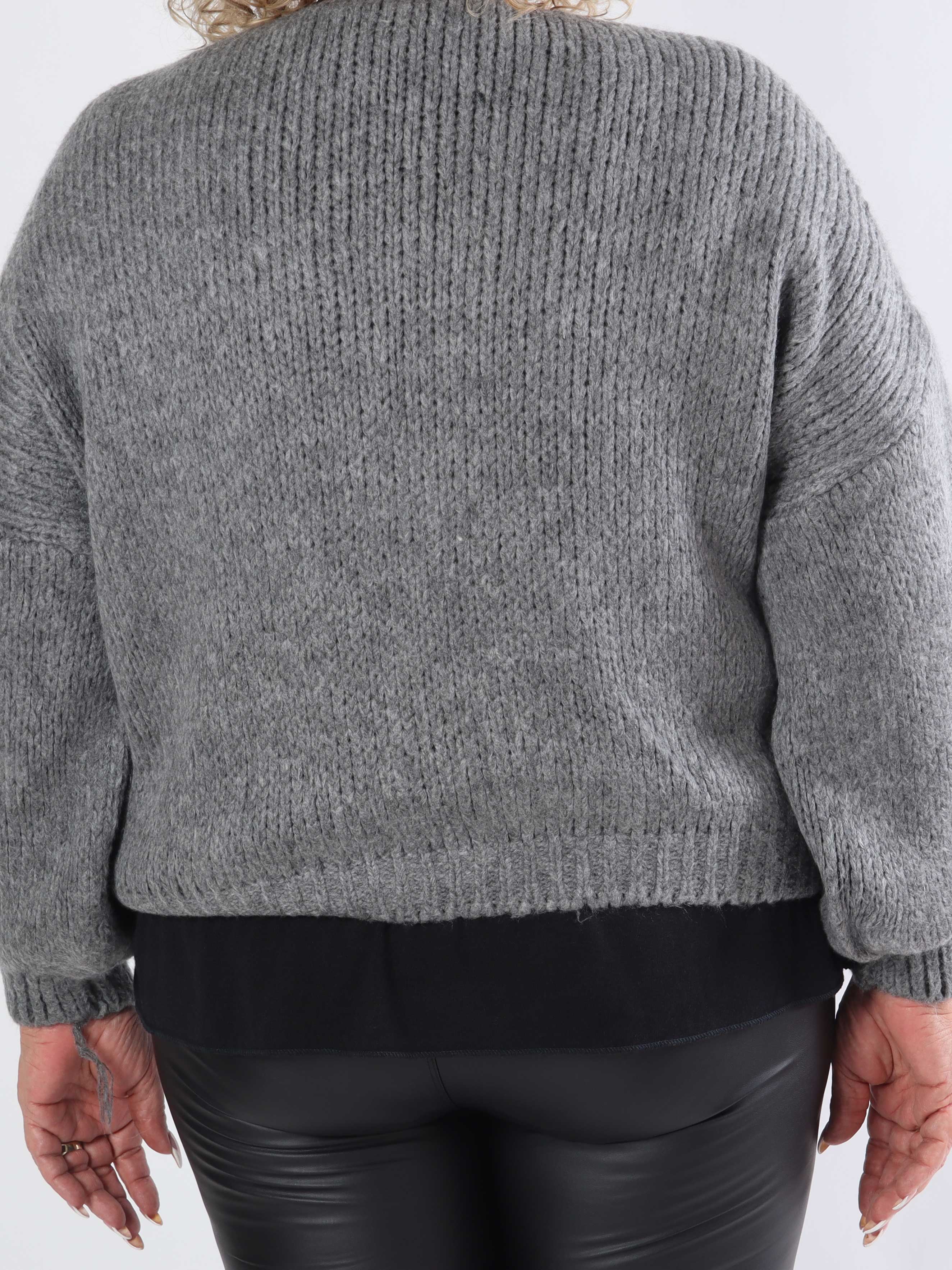 Kimberly - Sød plus size strikcardigan med sløjfer